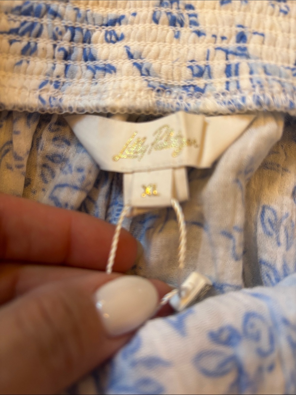 NWT!! Lilly Pulitzer Blue & White Floral Swim Coverup Set - Picture 6 of 10